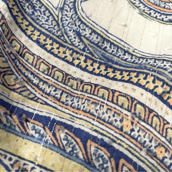 Chico’s Swiss dot paisley button down top - Picture 5 of 6